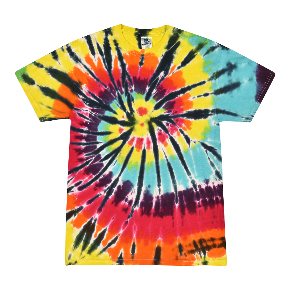 Be Kind Tie Dye Tee - Rainbow Mint Black